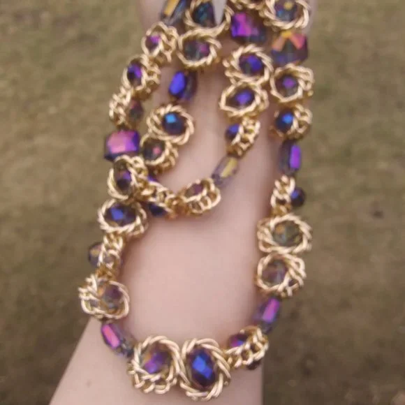 New Eye Candy Los Angeles two strands statement necklace 14 Kt gold plated - Picture 4 of 16